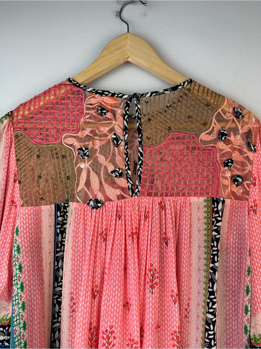 Bhanuni by Jyoti Rosario Embroidery Blouse SM Bohemian High Neck Long Sleeve Top - Picture 14 of 16
